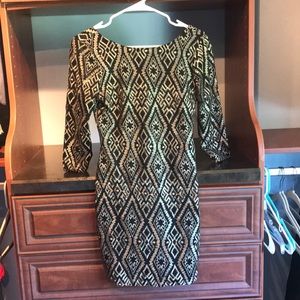 Gold and black tight dress